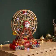 Ruota Panoramica di Babbo Natale con LED Colorati e Musica Natalizia - addobbi casa