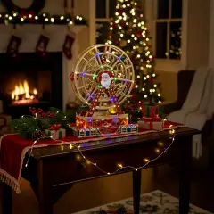 Ruota Panoramica di Babbo Natale con LED Colorati e Musica Natalizia - addobbi casa