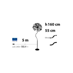 Albero Luminoso a Sfera Nero RICH 160 cm con 1350 MicroLED - alberi led di design
