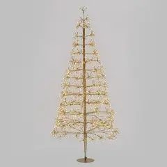 Albero Conico Luminoso Champagne 210 cm 1290 LED Bianco Caldo IP44 - alberi led di design