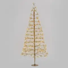 Albero Conico Luminoso Champagne 210 cm 1290 LED Bianco Caldo IP44 - alberi led di design
