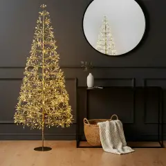 Albero di Natale Conico Champagne 240 cm con 1550 LED Bianco Caldo - alberi led di design