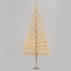 Albero di Natale Conico Champagne 270 cm con 1810 LED Bianco Caldo - alberi led di design