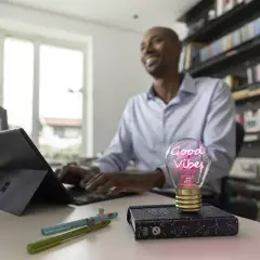 Legami - Bulb Fiction Lampada Da Tavolo A Forma Di Lampadina Good Vibes - legami