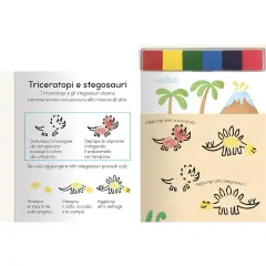 Dinosauri - Disegna con le Impronte Libro Creativo - Prima biblioteca