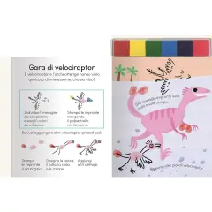 Dinosauri - Disegna con le Impronte Libro Creativo - Prima biblioteca