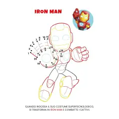 Iron Man - Libro Unisco i Puntini Marvel - Prima biblioteca