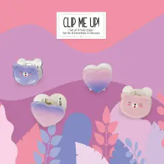 Legami Clip Me Up! - Set Di 4 Mini Mollettine Capelli - Teddy Bear - legami