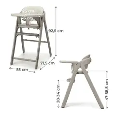 Kinderkraft Seggiolone TINO Beige 3 in 1 per Bambini e Adulti - seggioloni