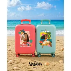 Trolley ABS 55 cm 4 ruote Vaiana Island Pals Corallo Disney - valige e borse da viaggio
