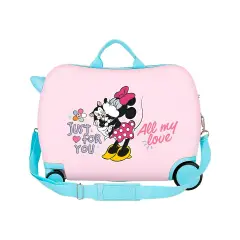 Valigia ABS 50 cm 4 ruote Minnie All My Love Rosa-Turchese Disney - valige e borse da viaggio